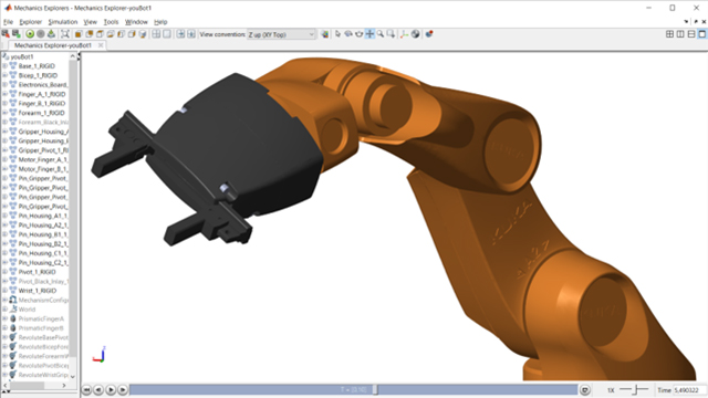 使用Simscape Multibody细化需求和设计控制器。示例应用程序包括机械臂、挖掘机和塔吊。