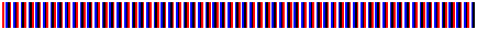 显示国旗颜色图的颜色条。颜色图包含重复的颜色模式:红色、白色、蓝色和黑色。