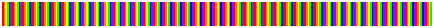 显示棱镜色图颜色的色条。颜色图包含重复的颜色模式:红色、橙色、黄色、绿色、蓝色和紫色。