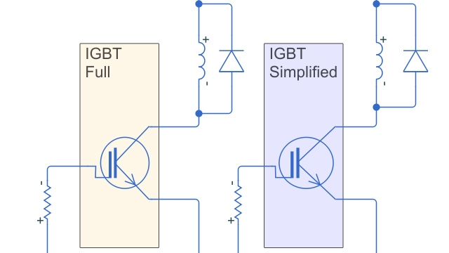 IGBT简化和完整的模型。