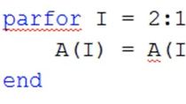 将<code>for</code>-循环转换为<code>parfor</code>-循环，并使用并行计算工具箱了解制约<code>parfor</code>-循环加速的因素。