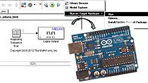 安装Arduino支持包的下面,创建一个金宝app简单的模型,和下载使用循序渐进的Arduino Uno工作流模型仿真软件。金宝app