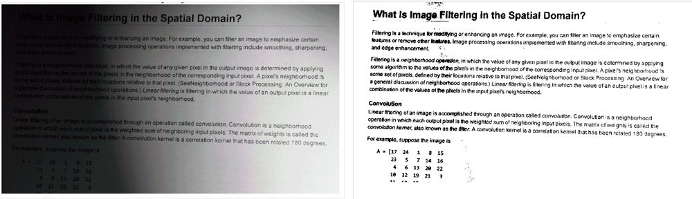利用阈值法将图像转换为二值图像，提高图像中文字的易读性。