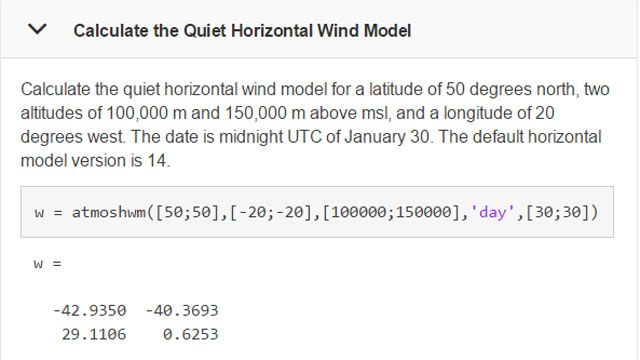 计算特定时间和地点的风模型。