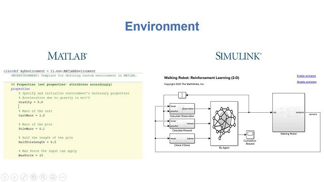 强化学习工具箱提供MATLAB函数和Simulink模块，用于使用强化学习算法(包括DQN、A2C和DDPG)的培训策略。金宝app