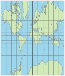 世界地图使用中心投影