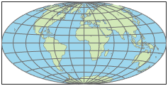 世界地图使用锤投影