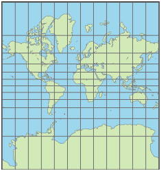 世界地图使用墨卡托投影