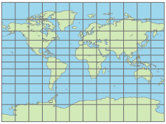 世界地图使用米勒投影
