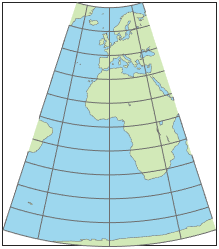 世界地图使用默多克3最小误差圆锥投影