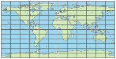 世界地图使用板Carree投影