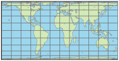 世界地图使用Trystan爱德华兹投影
