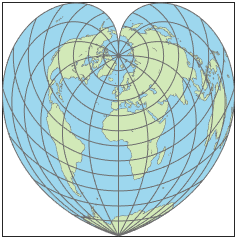 世界地图使用Werner投影