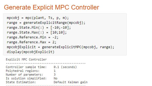 Erstellen eines将MPC-Reglers解释为一个可以使用的正则表达式。