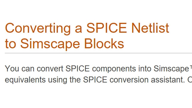 Konvertieren Einer Spice-netzliste在Simscape-Blöcke。