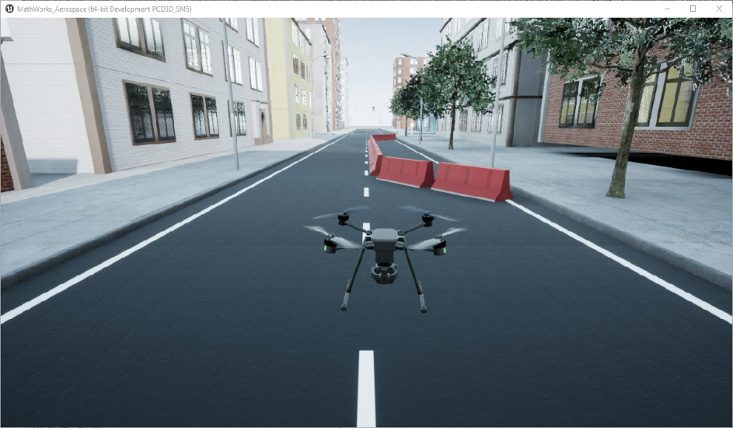 图2:alta fidelidad con el bloque无人机模拟3D场景配置