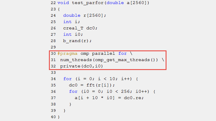 示例代码généré content des调用à OpenMP。
