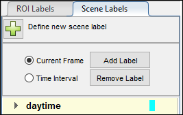 “场景标签”选项卡配置将白天标签应用到当前帧