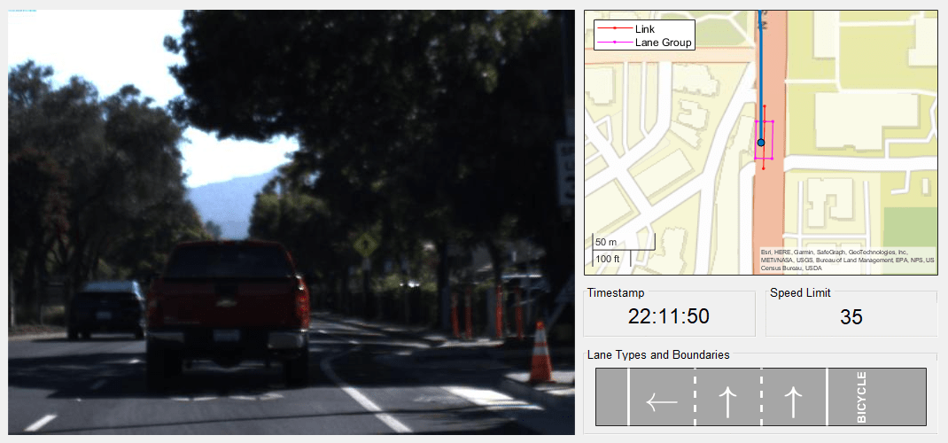 在此处使用HD Live Map数据来验证Lane配置