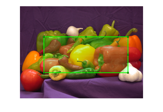 图中包含一个轴对象。axis对象包含两个类型为image的对象，images.roi.rectangle。