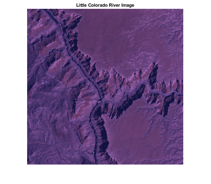 图中包含一个轴对象。标题为Little Colorado River Image的axes对象包含一个类型为Image的对象。