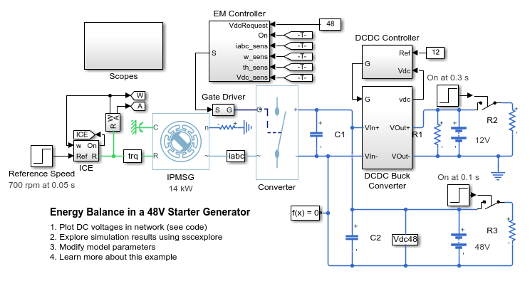 Energy Balance in a 48V Starter                 Generator
