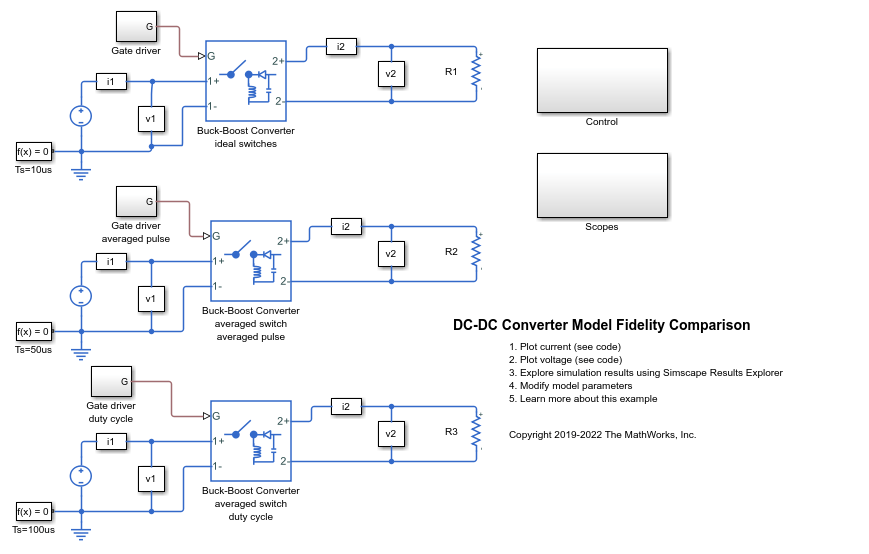 DC-DC转换器模型保真度比较