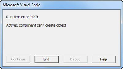 运行时错误'429'：ActiveX组件无法创建对象