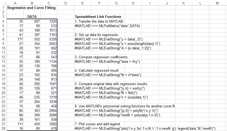 Sheet1包含列中单元格中的电子表链路函数的代码