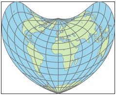 世界地图使用波恩投影