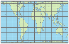 使用高尔正投影的世界地图
