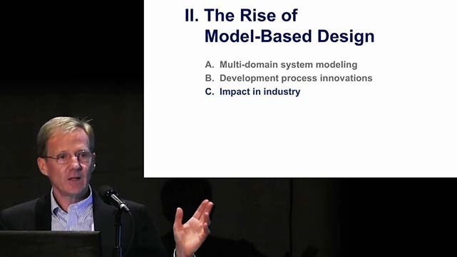 杰克·利特尔（Jack Little），MathWorks联合基金会主席，讨论了基于模型的nel mondo accademico e Lavoratio项目。