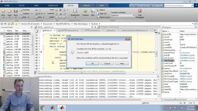 In Release 2016a, you can now pause a running MATLAB program and enter debug mode. Here, I use this feature to stop a long running script to confirm it is working correctly.