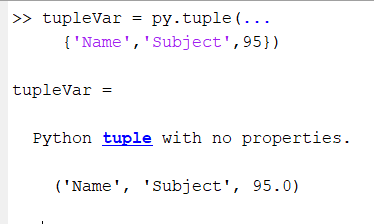 Python tuple변MATLAB에서수사용하기