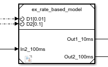模型块有端口标记D1[0.01]和D2 [0.1]。