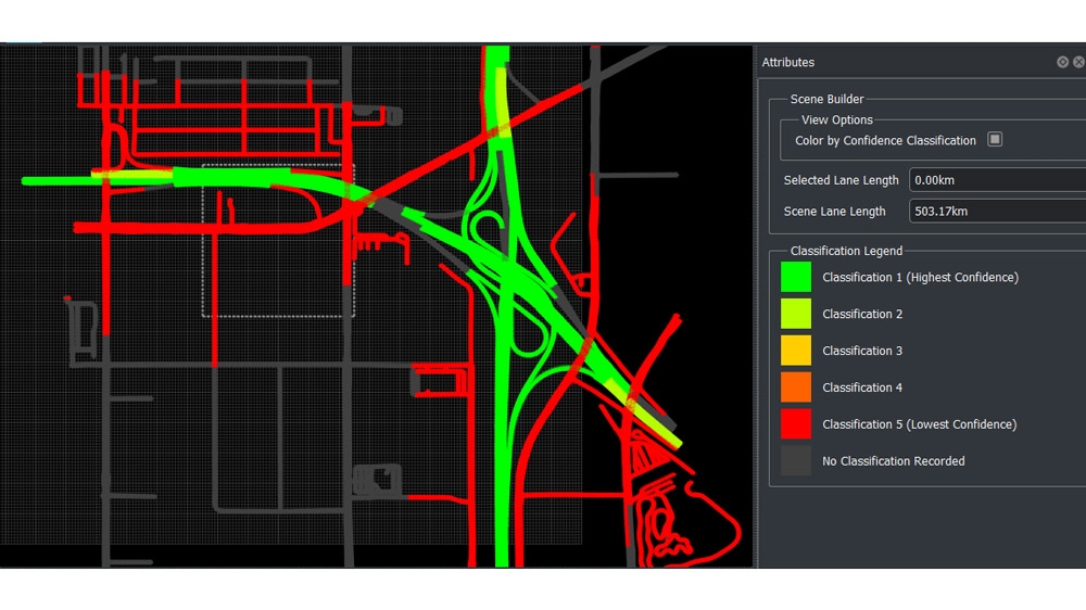 Visualize imported road data from HERE HDLM.