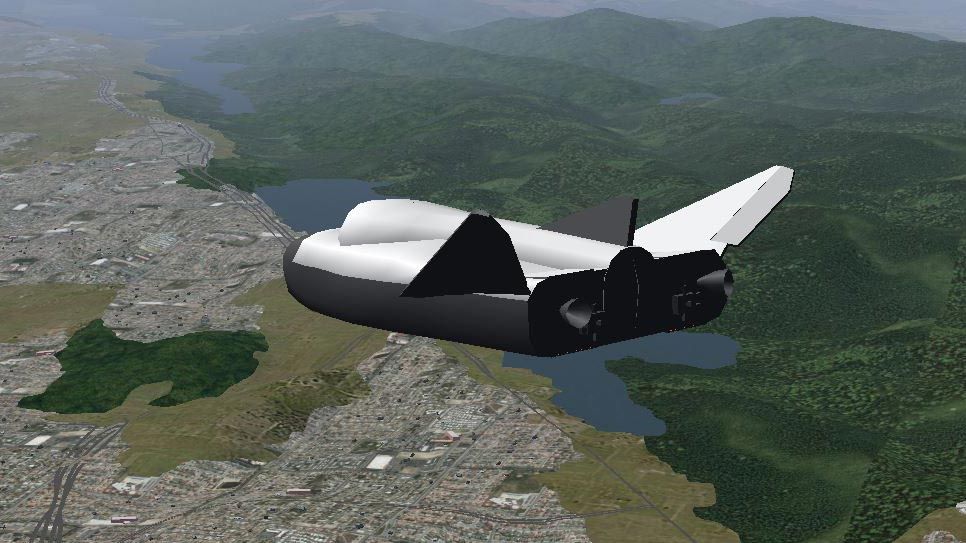 使用FlightGear界面在Simulink中建模的飞机的可视化。金宝app