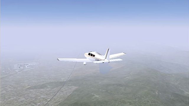 通过导入DATCOM空气动力学系数创建的飞行中的固定翼飞机。