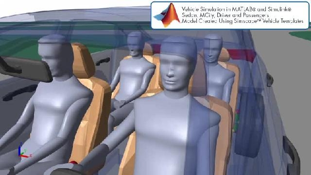 看到一个动画，显示使用simscape自动驾驶仿真。