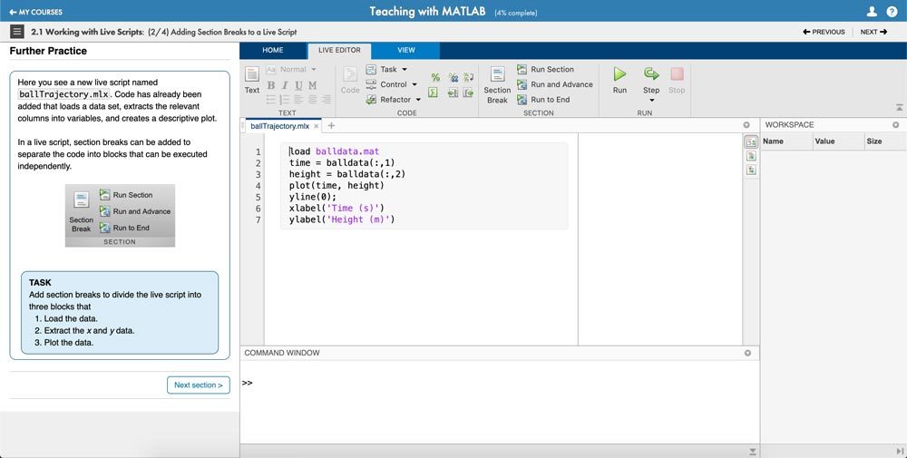 用Matlab在线课程教学