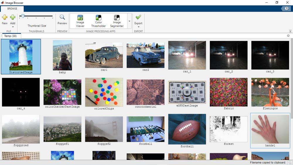 使用图像浏览器应用程序在文件夹或数据存储中显示和查看多个图像。