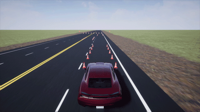 模拟双车道变更操作。