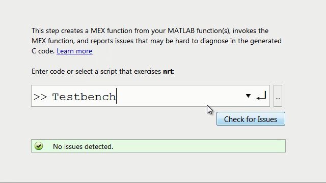 通过通用的实现约束，使用MATLAB Coder编写和生成C/ c++代码。