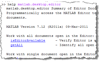 帮助matlab.desktop.editor