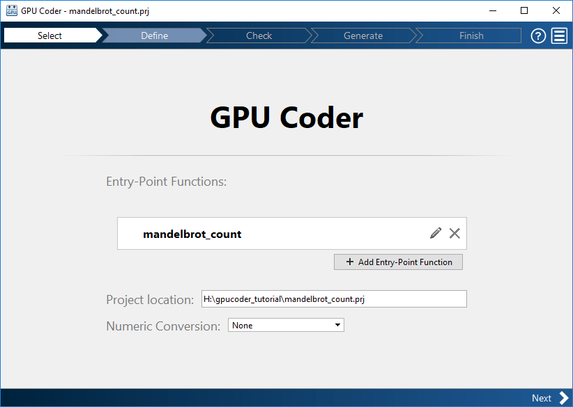 选择GPU编码器应用程序的源文件窗口