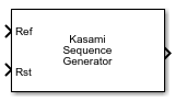 Kasami序列发生器块显示可选的参考信号的输入端口和重置