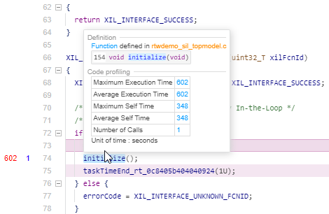 初始化函数调用与工具提示显示代码分析指标表。