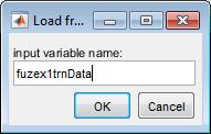 使用Fuzex1TRDDATA从工作区对话框中加载作为输入变量名称