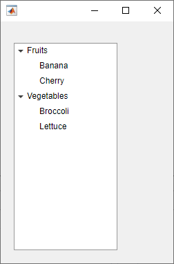 树节点清单的水果和蔬菜。所有节点的字体是黑色的。