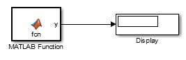 这个图像显示了一个MATLAB函数块设置为输出到显示块。